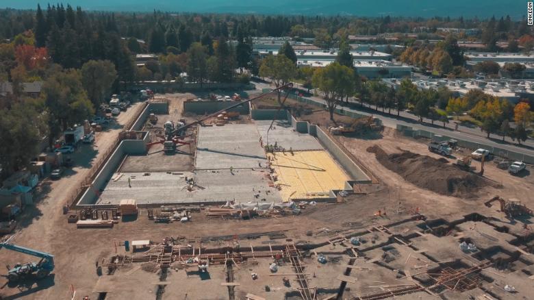 Construction is underway at LinkedIn&#39;s Mountain View campus